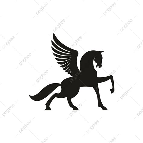 Gambar Siluet Kuda Bersayap Terisolasi Siluet Pegasus Kuda Jantan