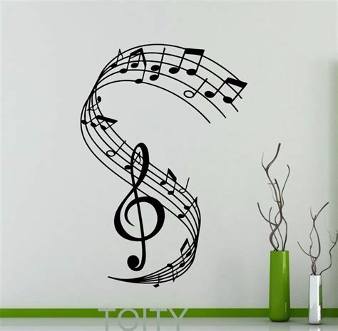 Musical Notes Waves Wall Decals Teens Music Note Stickers Recording
