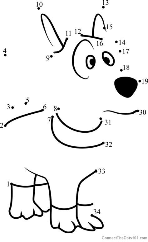 Dog Dot To Dot Coloring Pages For Kids Dot Worksheets Preschool 1000