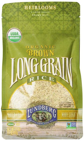 Lundberg Organic Long Grain Brown Rice 32 Oz Pack Of 6 Lawson