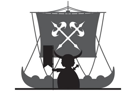 Viking Longship In Silhouette Pre Designed Photoshop Graphics