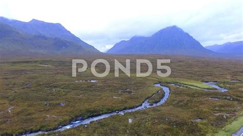 Cinematic Aerial Drone Of Scottish Highlands Mountains Glencoe
