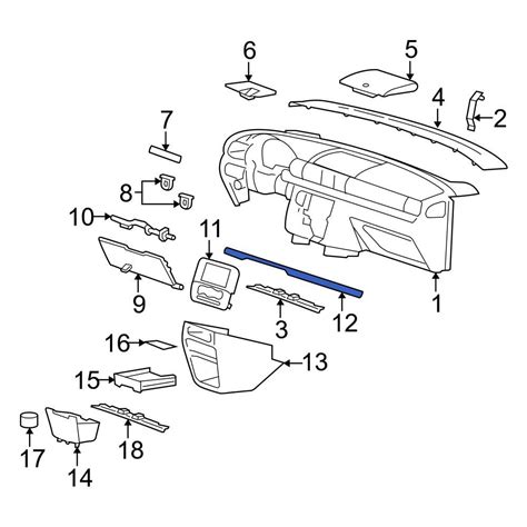 Ford Oe 5f2z1704388bb Right Outer Instrument Panel Molding