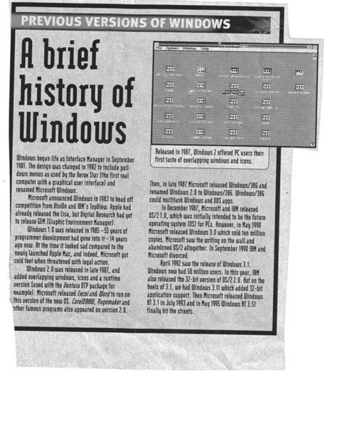 A Brief History Of Windows