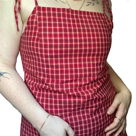 Gorgeous Red Gingham Mini Dress Size Small But Depop