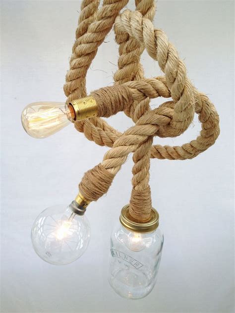 Trio Sisal Rope Lighting And Decorative Bulbs Rope Pendant Light Rope