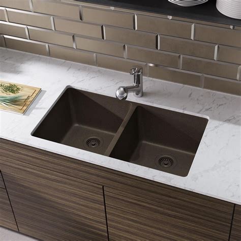 Check spelling or type a new query. Rene Undermount Composite Granite 32-1/2 in. Double Bowl ...
