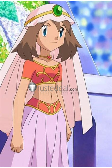 Pokemon May Wallace Cup Contest Battling Arabian Pink Cosplay Costume