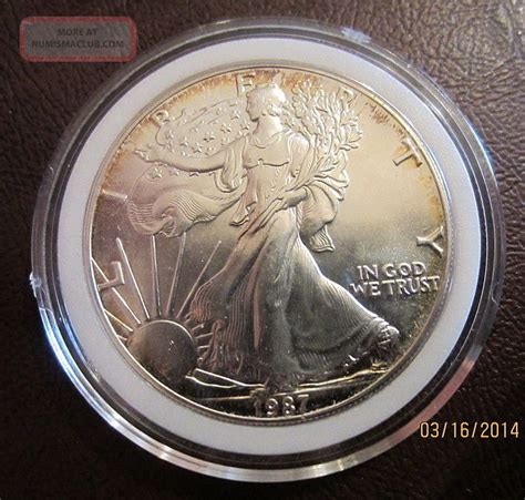 1987 American Silver Eagle Dollar Coin 1 1 Troy Ounce 999 Fine Unc 665