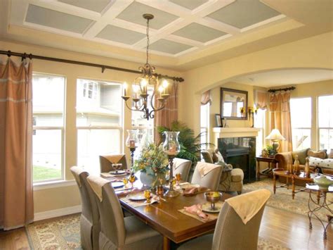 Elegant Coffered Ceiling In Traditional Dining Room Hgtv