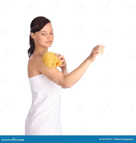 Beautiful Girl Washing Her Body Shower Gel Stock Image Image Of Clean