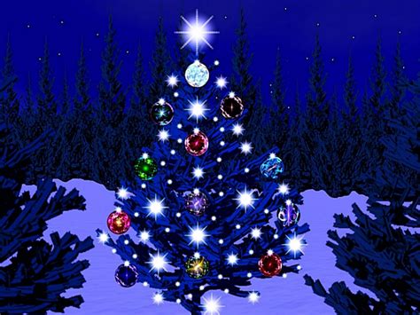 Free Download Blue Christmas Tree Lights Wallpaper 1600x1200 332058