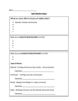 Free Printable Healthy Relationships Worksheets PRINTABLE TEMPLATES