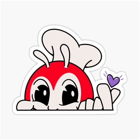 Jollibee Peeking Finger Heart Filipino Sticker 2 Sticker For Sale By