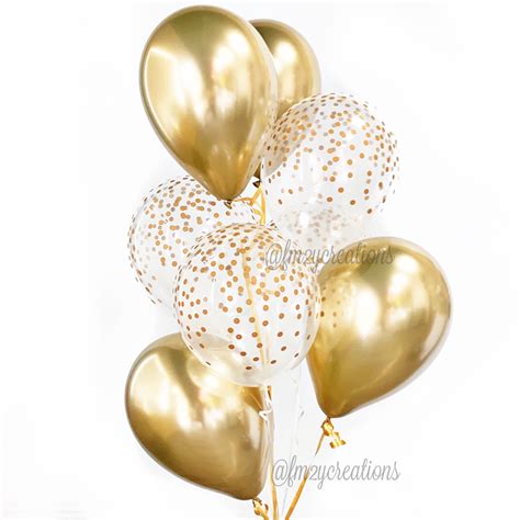 Gold Chrome Balloons Chrome Balloon Confetti Gold Balloons Etsy