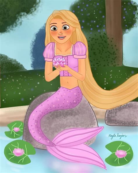Rapunzel Mermaid By Kayla Frazier Midnightfirefliesart Mermay