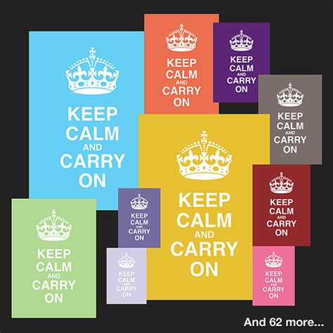 Keep Calm And Carry On Poster Instant Download In 72 Colors Reny