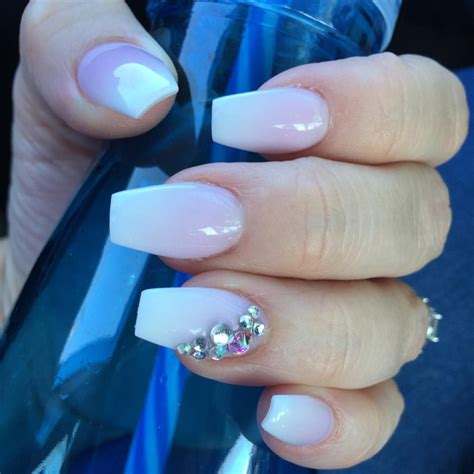 French Ombre With Gems Gem Nails Ombre Nails Moisturizer For Dry