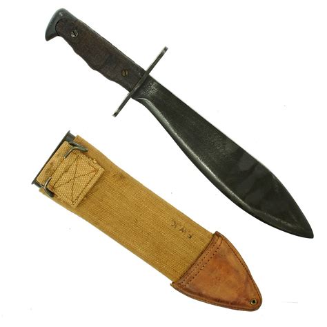Original Us Wwi Model 1917 Bolo Knife With Canvas Scabbard By Plumb