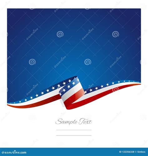 New Abstract Usa Flag Ribbon Banner Stock Vector Illustration Of