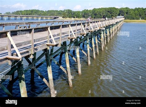 Fishing Pier At Fripp Inlet On Hunting Island State Park South