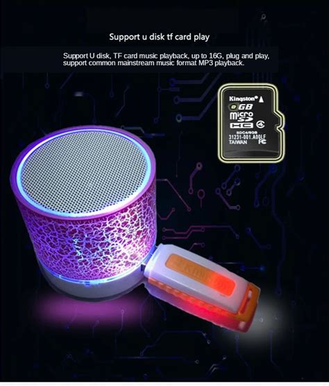 New Mini Portable Car Audio A9 Dazzling Crack Led Wireless Bluetooth 41 Subwoofer Speaker Tf