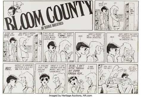 Berke Breathed Bloom County Sunday Comic Strip Original Art Dated Lot