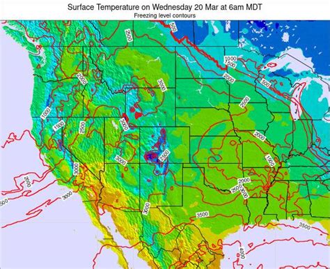 Colorado Surface Temperature On Friday 12 Mar At 5pm Mst