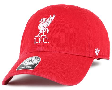 Liverpool Fc Liverbird Clean Up Red Adjustable 47 Brand Caps