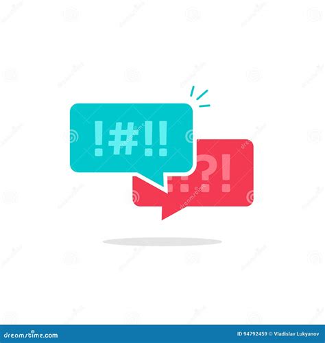 Argue Chat Bubbles Icon Vector Argument Messages Rude Dialog Arguing
