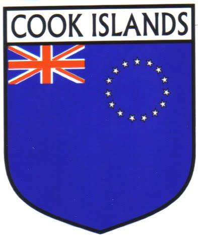Cook Islands Flag Crest Decal Sticker Pro Sport Stickers