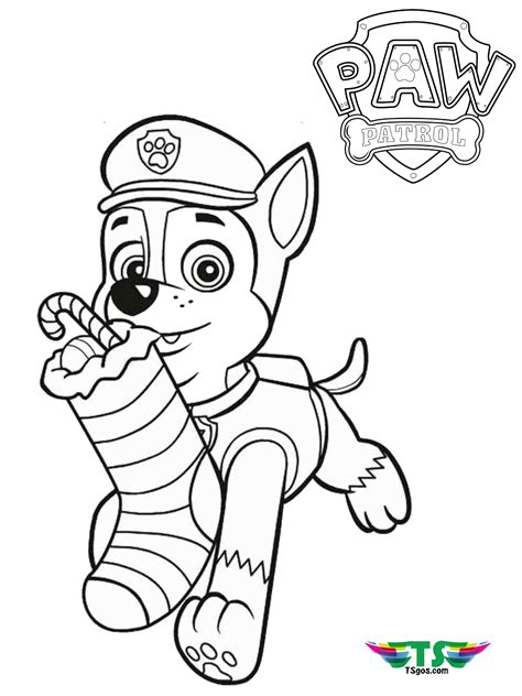 Paw patrol coloring pages can help your kids appreciate real life heroes. Paw Patrol Merry Christmas coloring page. - TSgos.com