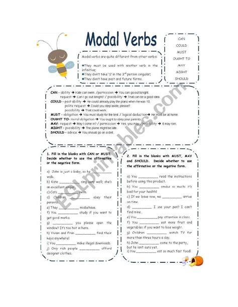 Modals Verbs Pdf Modal Verbs List With Examples Pdf And Worksheets