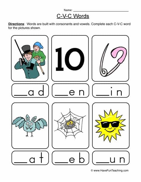 cvc worksheet: NEW 66 WORKSHEET ON CVC