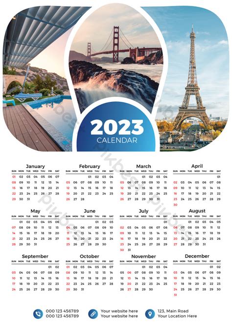 2023 Calendar Template Eps Free Download Pikbest