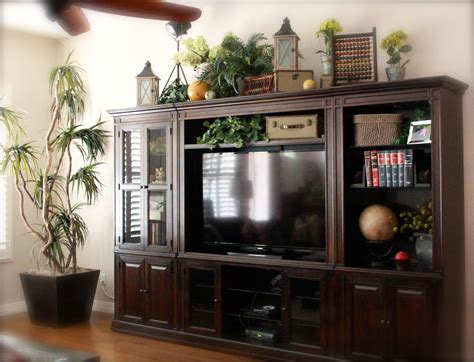 Top Of Large Entertainment Center Studious Look Old Books Garden