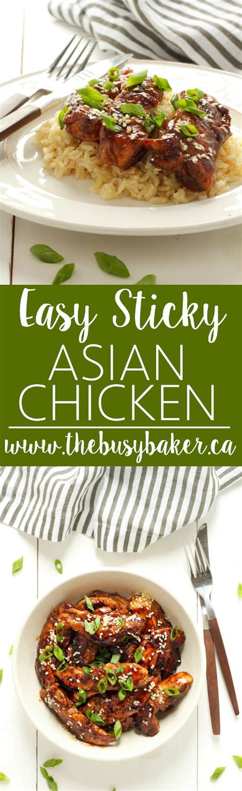 easy sticky asian chicken the busy baker