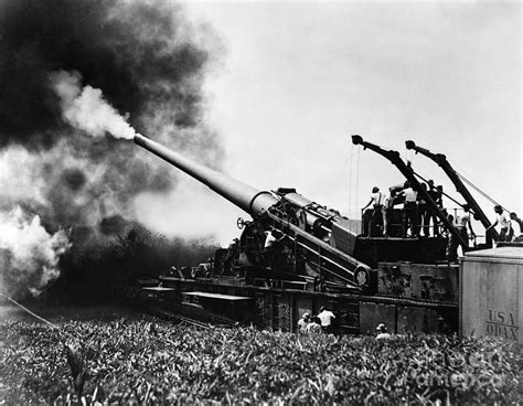 Wwii Artillery Railroad Gun Firing Photograph By H Armstrong Roberts