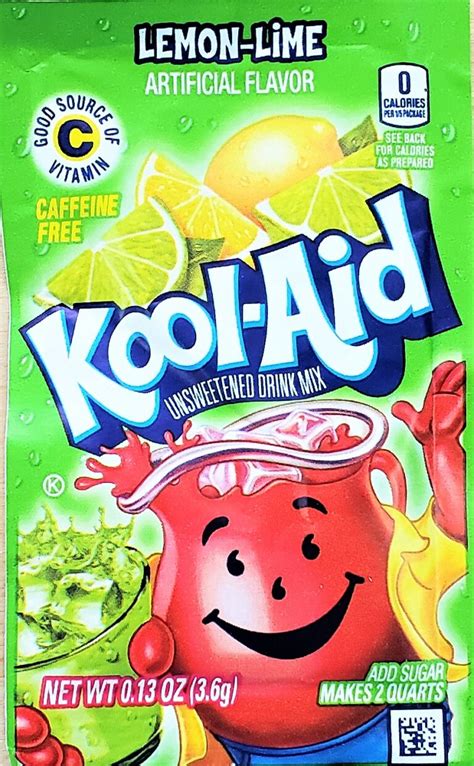 Kool Aid Unsweetened Drink Mix Lemon Lime Crowsnest Candy Company