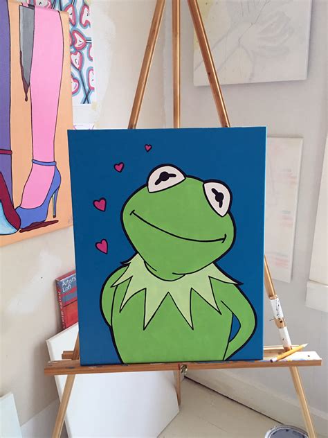 Kermit Drawing With Hearts
