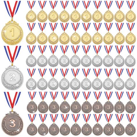 Buy 63 Pieces Gold Silver Bronze Award Medals Metal Winner Award
