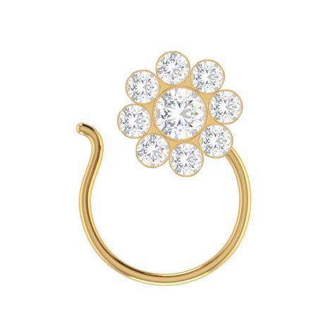 Designer Classic Floral Wedding Gold Plated Nose Ring Shreevaram