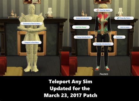 Sims 4 Ccs The Best Update Teleport Any Sim By Andrews Studio