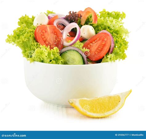 Vegetable Salad Bowl On White Stock Image Image Of Parsley Dairy