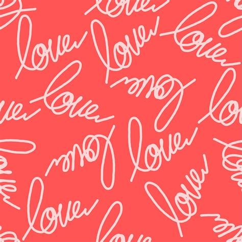 Premium Vector Love Lettering Seamless Pattern For Textile Wrapping