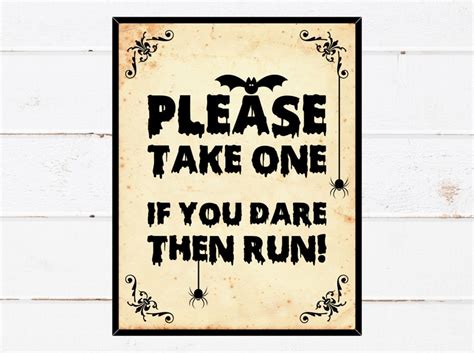Halloween Please Take One Candy Sign Halloween Decor Scary Etsy