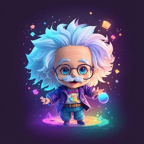 Premium Ai Image Albert Einstein Cartoon Character