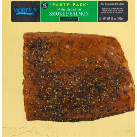Only nova lox (a recipe from nova scotia) is cold smoked. Moreys Salmon, Wild Alaskan, Peppered, Smoked,Party Pack ...