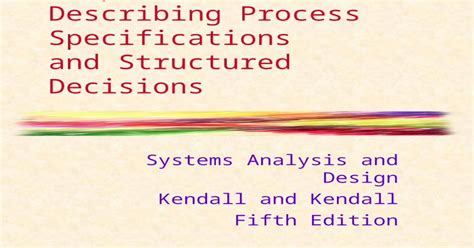 Ppt Chapter 11 Describing Process Specifications And Structured
