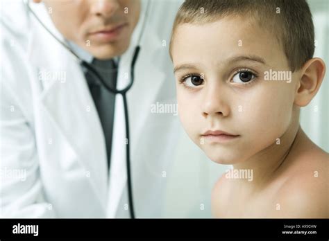 Boy At Doctors Office Portrait Stock Photo Alamy
